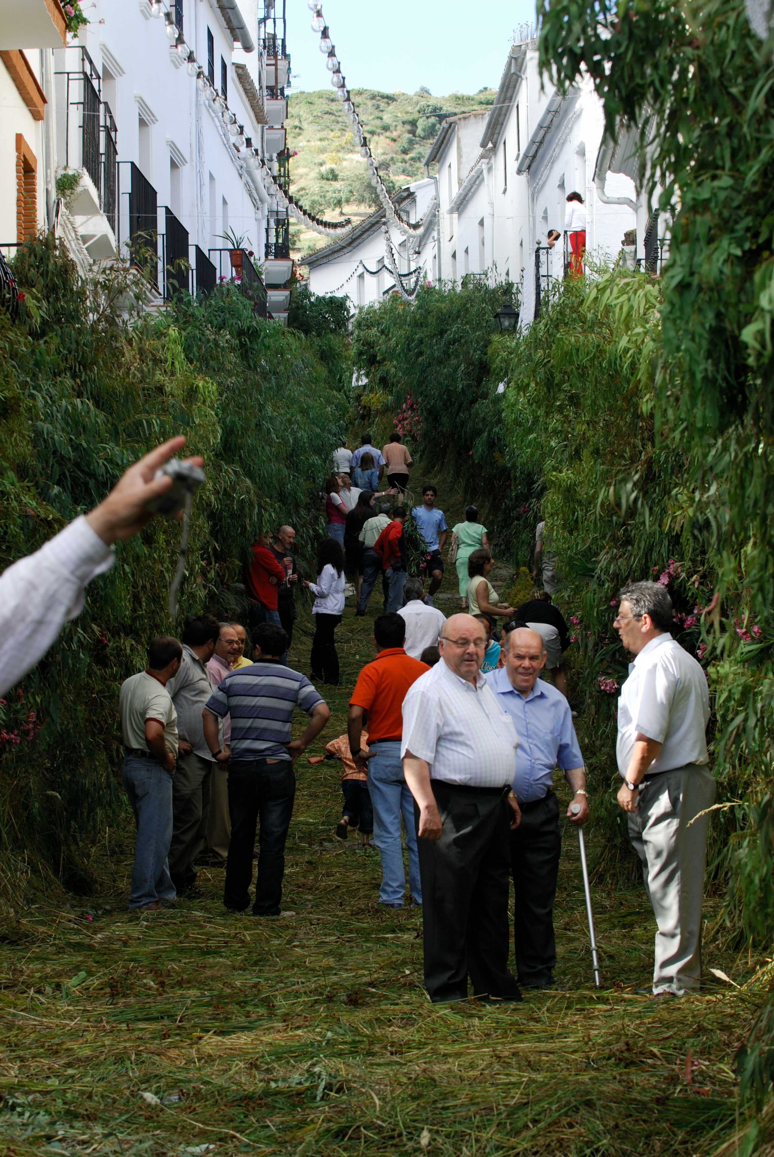 Gente disfrutando en el día del Corpus.